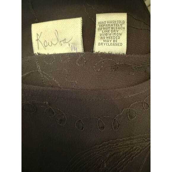 Chico’s Size 1 Black Sheer Embroidered Tunic Blouse Boho Long Sleeve Overlay Top - Picture 9 of 9